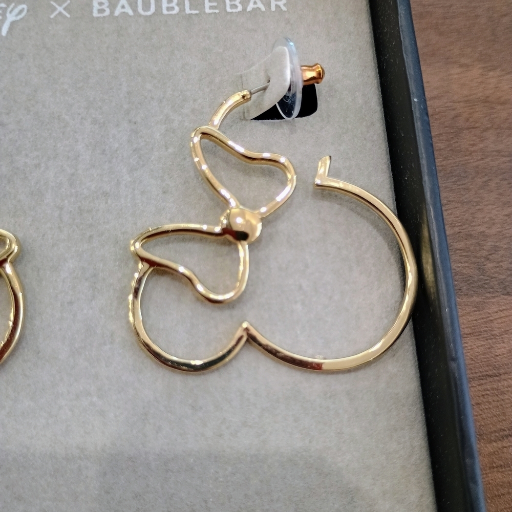 Disney Minnie Mouse Gold  Earrings - Picture 3 of 4